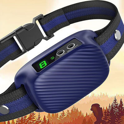 buy Custom Rechargeable Waterproof IP67 Anti Bark Collar 20 Hours Battery Life Adjustable 8 Sensitivity Smart Bark Training Device online manufacture