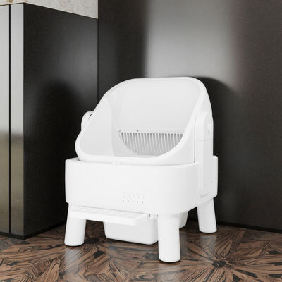 Buy Automatic Smart Cat Litter Box Open-Top Design New APP Control Dual Safety Sensors Self-Cleaning PP Plastic Easy Clean 80L online manufacture