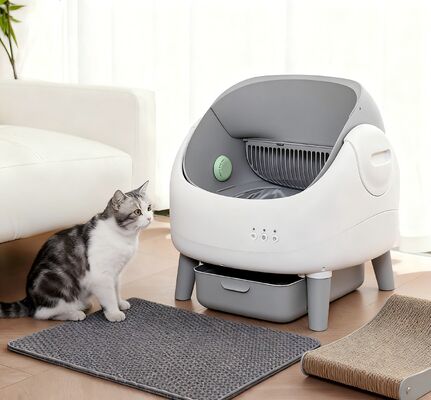 Buy Quiet Plastic Cat Litter Box Enclosed Anti-splatter with Sieve Deodorant Ball Easy to Clean Eco-Friendly Large Capacity online manufacture