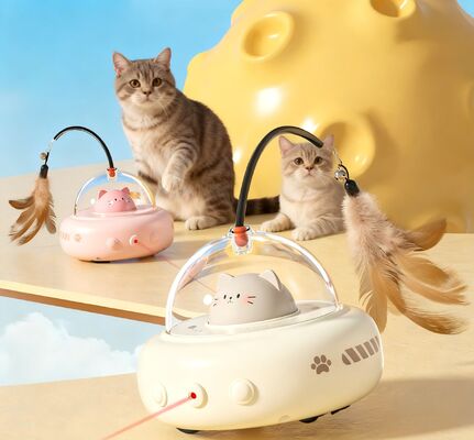 Buy Adjustable Chicken Toy Automatic Laser Feather Bell Interactive Electric USB Rechargeable Safe Lifelike Taffeta Material online manufacture