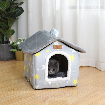 Buy Indoor Cat House Soft Warm Cozy Star Pattern Washable Pet online manufacture