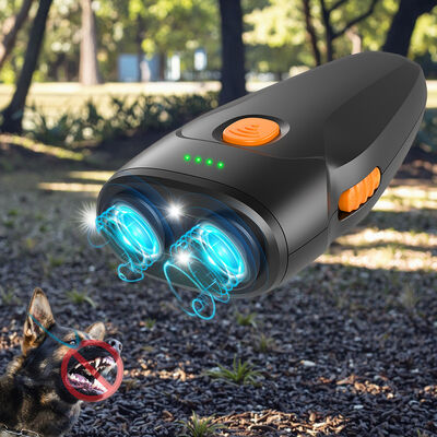 Buy Outdoor Ultrasonic Dog Repeller LED Flashlight Handheld Electric Shock Control Device Self-Defense Eco-friendly Durable Plastic online manufacture