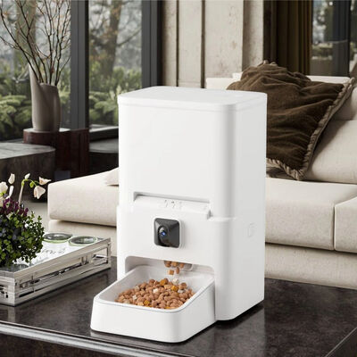 Buy 2025 Smart Pet Feeder Camera Eco-Friendly Plastic Solid Battery Charge Automatic Timed 6L Bowl Dispenser Dog Cat Tuya Video App online manufacture