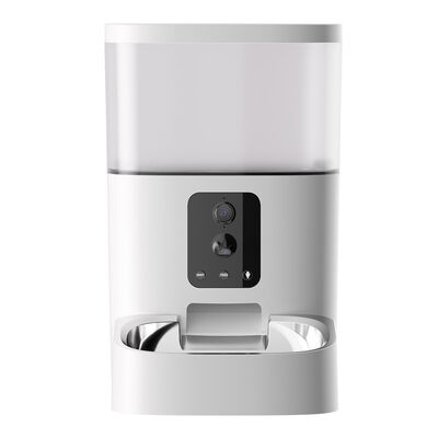 Buy Intelligent 6L Large Capacity Dual Camera AI Dog Cat Food Dispenser Eco-Friendly Automatic Charging Plastic Bowl Feeder online manufacture