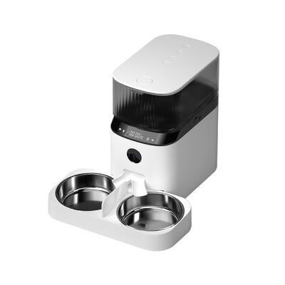 Buy Modern 5L Automatic Pet Feeder Double Bowl Large Capacity Cat Dog Feeder Remote Video Timing Charging Solid Style Battery online manufacture