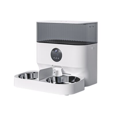 Buy Tuya App-Controlled Portable 5L/7L Automatic Pet Feeder Battery Food Dispenser Two-way Splitter Double Bowls for Two Cats Dogs online manufacture