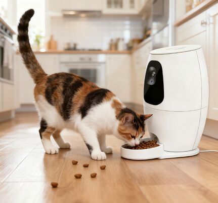 Buy Timed Smart Automatic Pet Feeder for Dogs & Cats Eco-Friendly Stainless Steel Plastic Remote Control Premium Dog Food Dispenser online manufacture