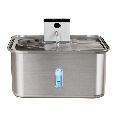 Buy Smart Rechargeable All Stainless Steel Pet Water Dispenser Large 7L Automatic Dog Bowl Solid PC Unplugged Charge Water Bottle online manufacture