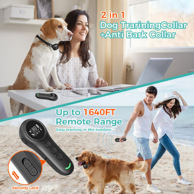 buy Adjustable Smart Dog Training Collar Anti-Bark 3 Modes Remote Control Rechargeable Fashion Nylon & Plastic IPX7 Waterproof online manufacture