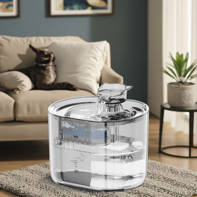 Buy 2.2L Eco-Friendly Automatic Portable Cat Dog Water Feeder ABS/PC Pet Fountain with Charge Source Cute Style online manufacture