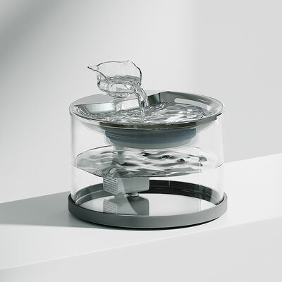 Buy Eco-Friendly Automatic Circulating Water Dispenser for Smart Cats Dogs New Solid Pattern Glass Pet Water Dispenser Charge Power online manufacture
