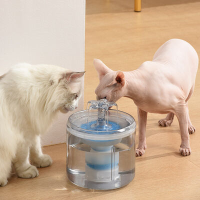 Buy 2.6L Fully Transparent Eco-Friendly Silent Charge Rounded Water Dispenser Stylish Plastic Automatic Pet Cat Dog Bowls Feeders online manufacture
