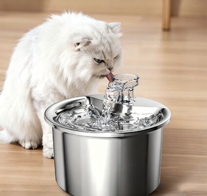 Buy Smart Modern Pet Water Fountain Automatic Circulation Chargeable Stainless Steel Filtered Eco-friendly Healthy Drink Cats IPX5 online manufacture